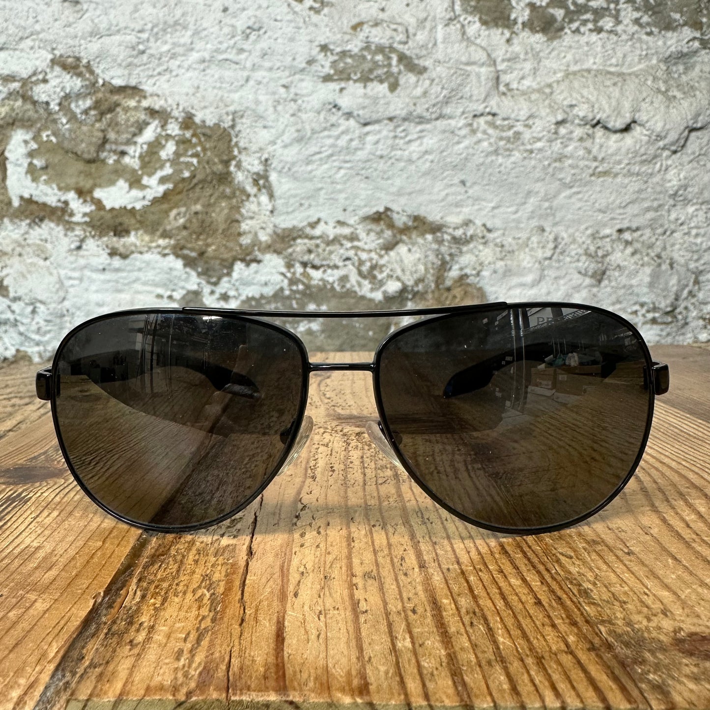 Prada Linea Rossa Black Aviator Glasses W/ Box