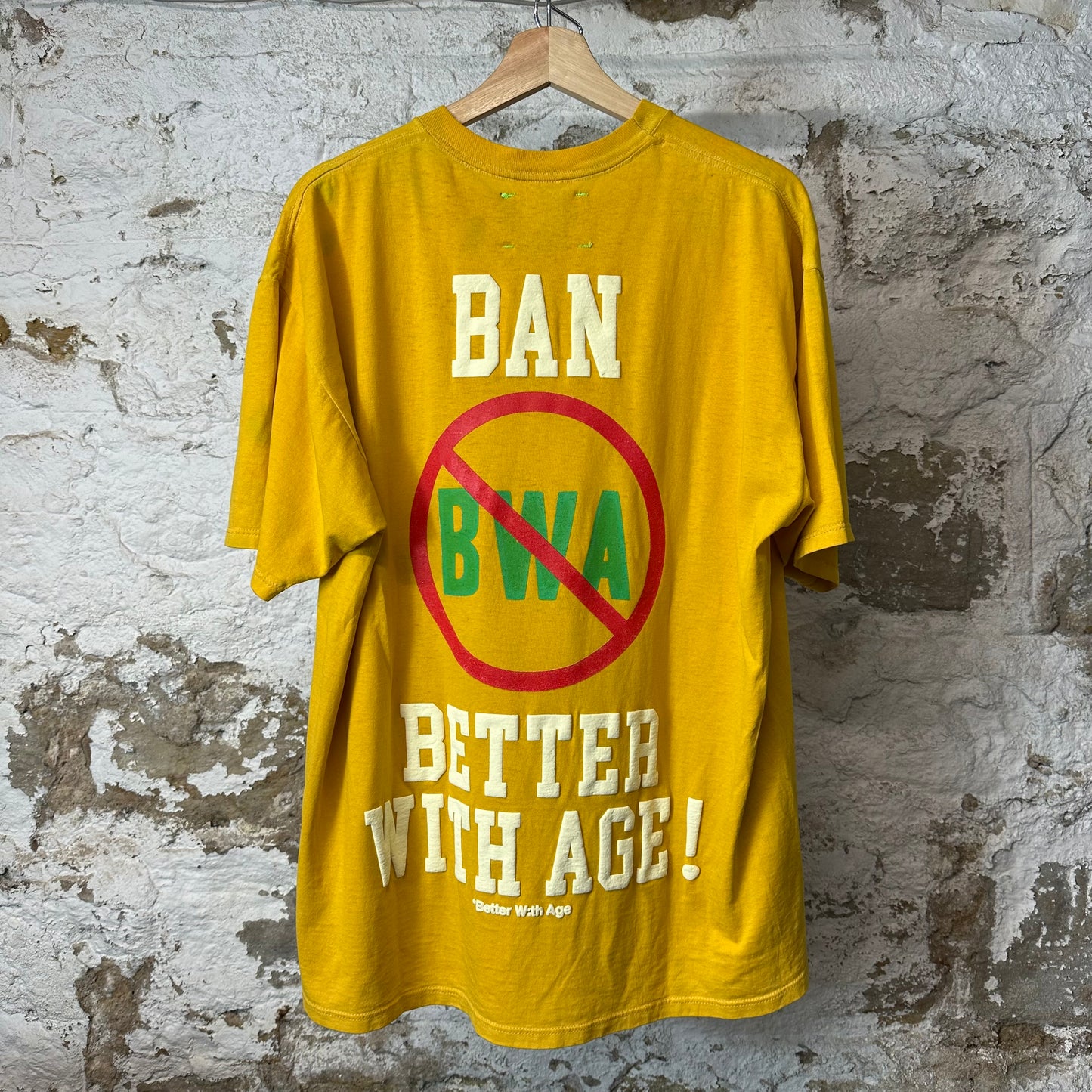 Better With Age Boycott Yellow T-Shirt Sz XL DS