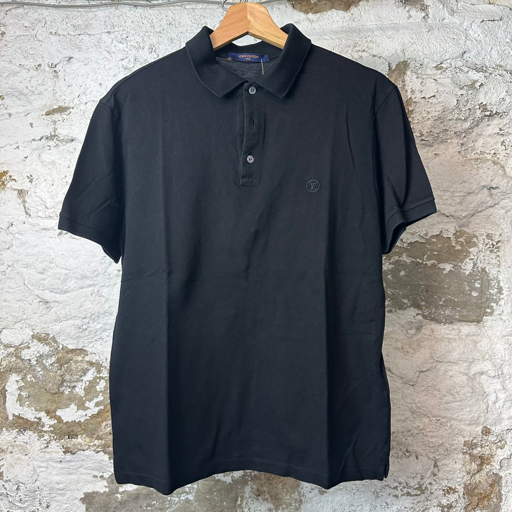 Louis Vuitton Small Logo Black Polo Shirt Sz M