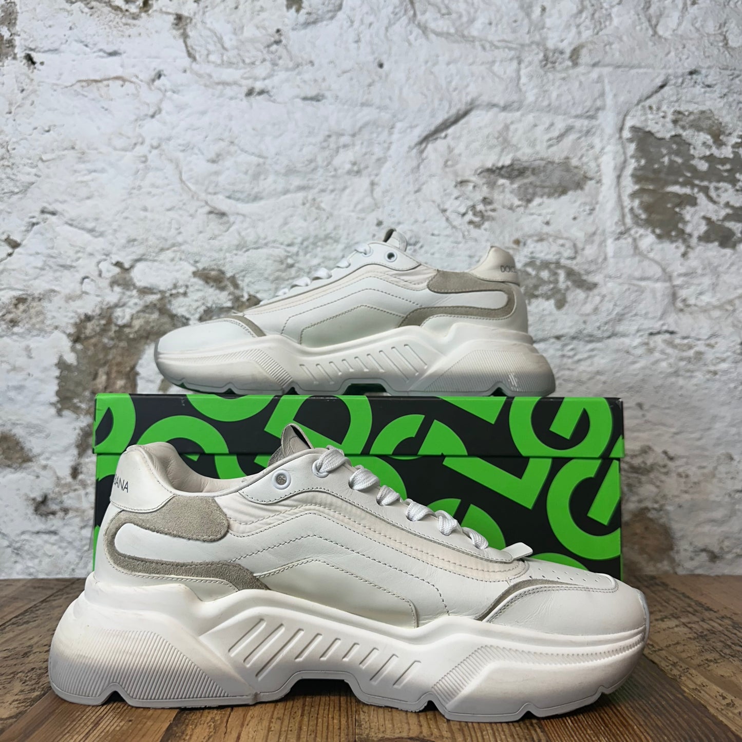Dolce Gabbana White Cream Daymaster Sneaker Sz 10