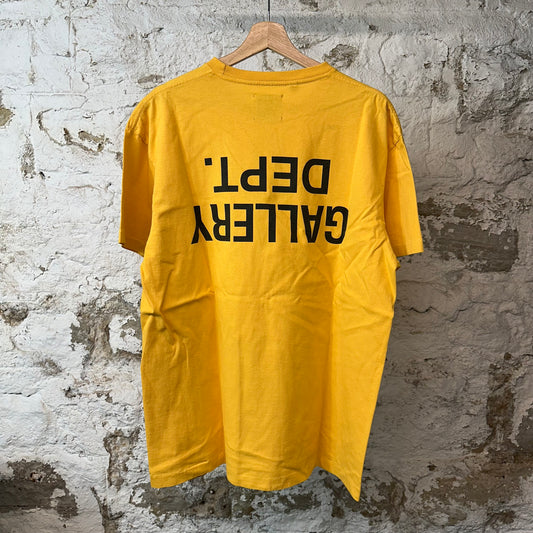 Gallery Dept Black Logo Yellow T-shirt Sz L