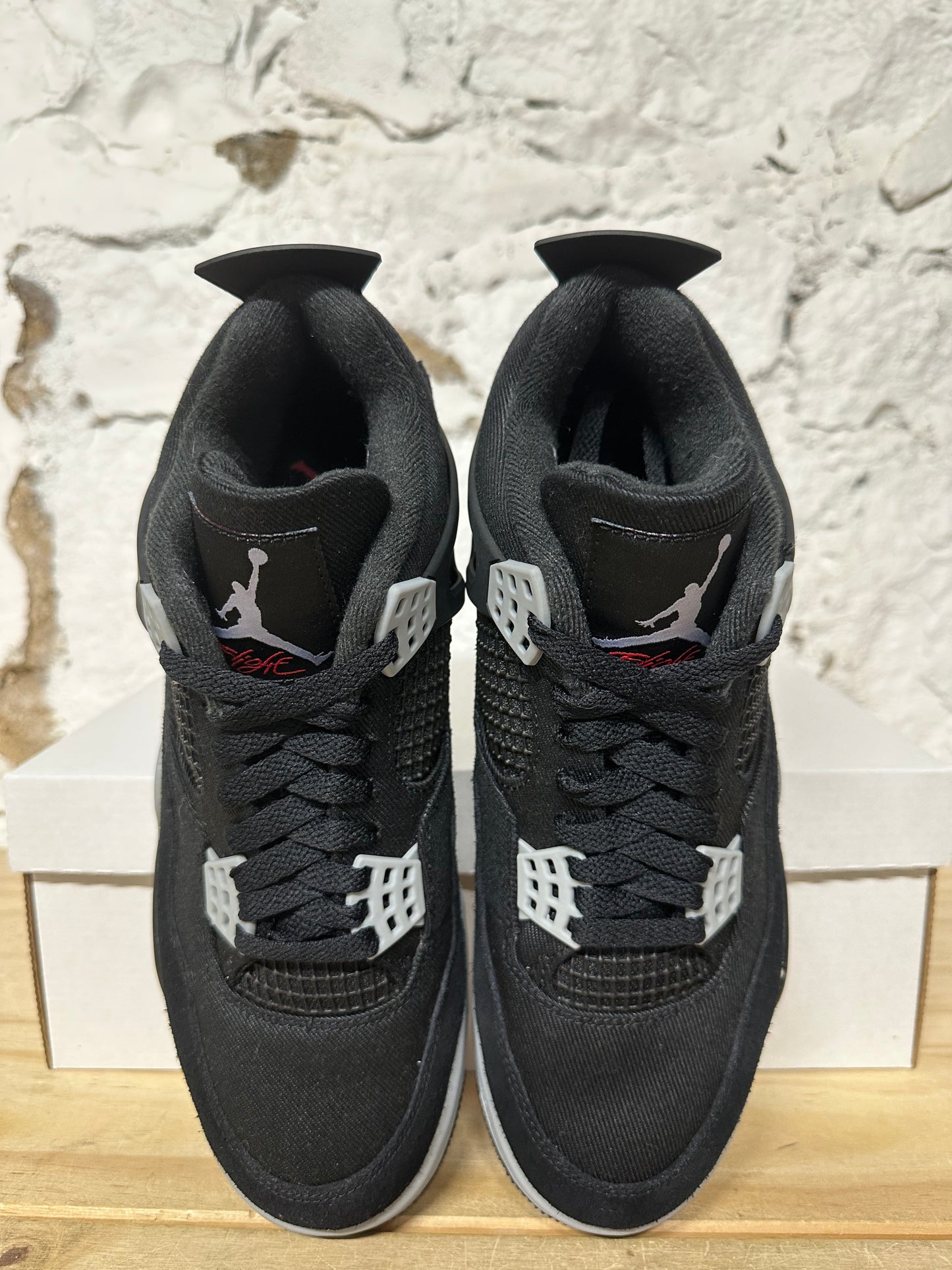 Air Jordan 4 Black Canvas Sz 9