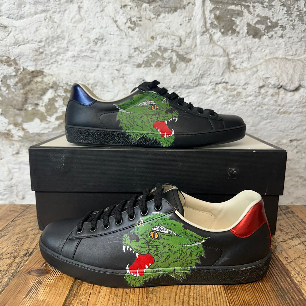 Gucci Green Tiger Black Ace Sneaker Sz 8