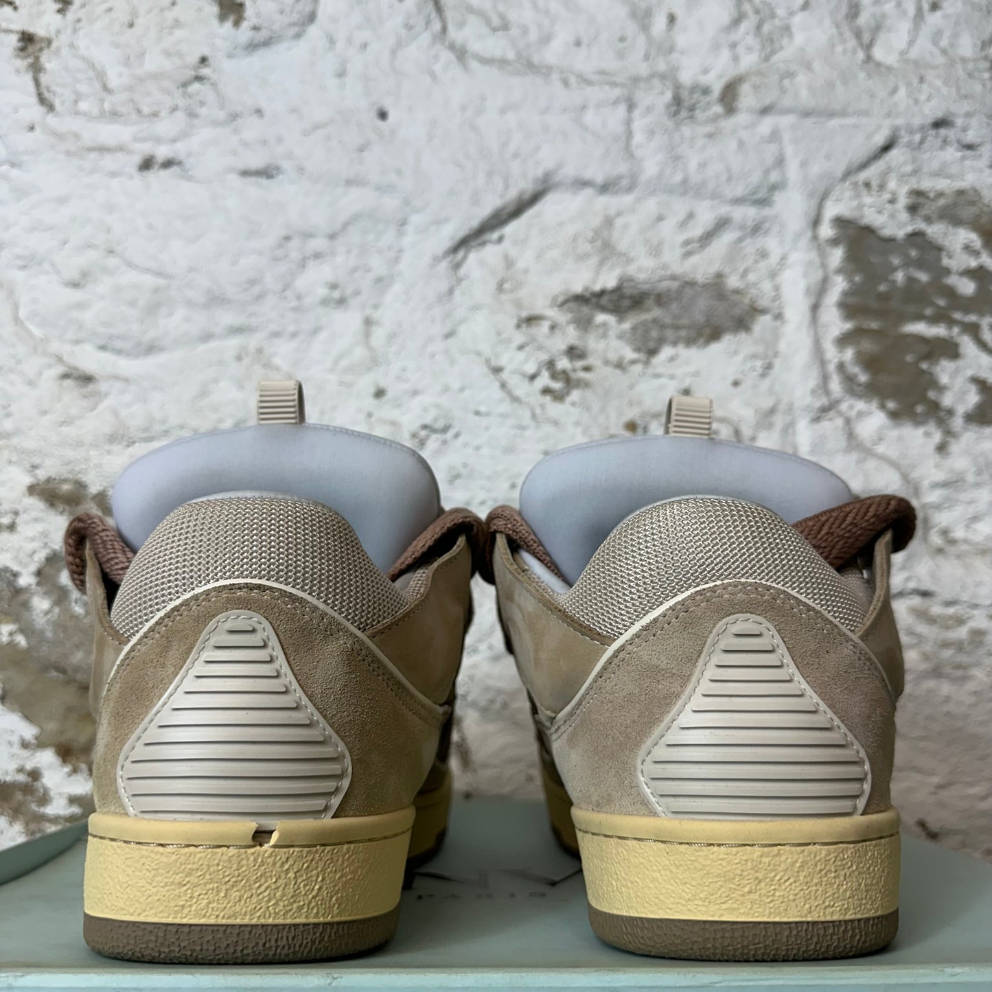 Lanvin Curb Beige Lace Nude Sneaker Sz 12 (45)