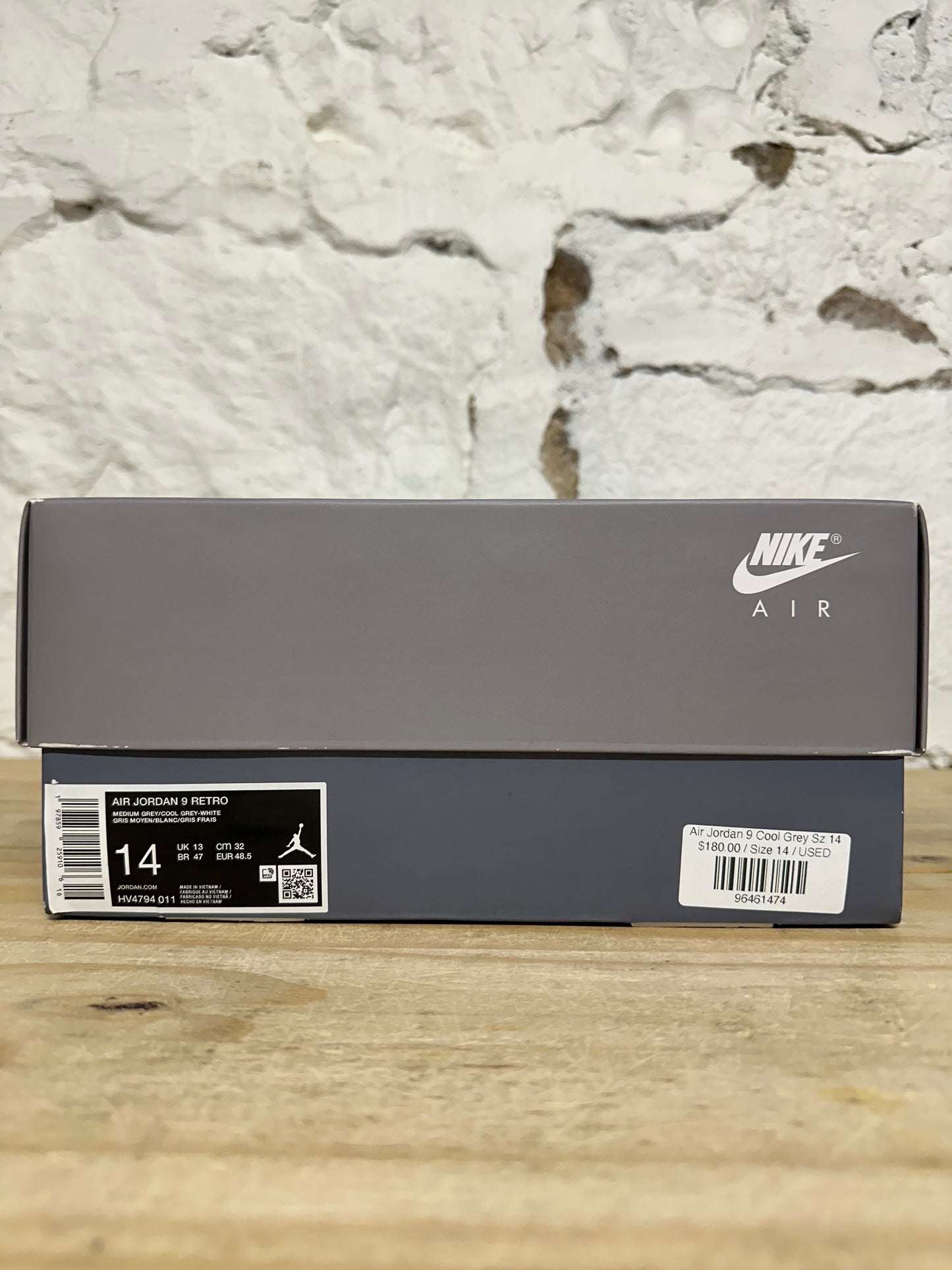Air Jordan 9 Cool Grey Sz 14