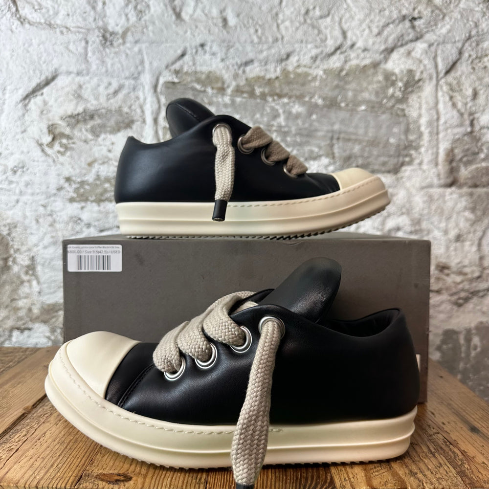Rick Owens Jumbo Lace Puffer Black Milk Sneaker Sz 9.5 (42.5)