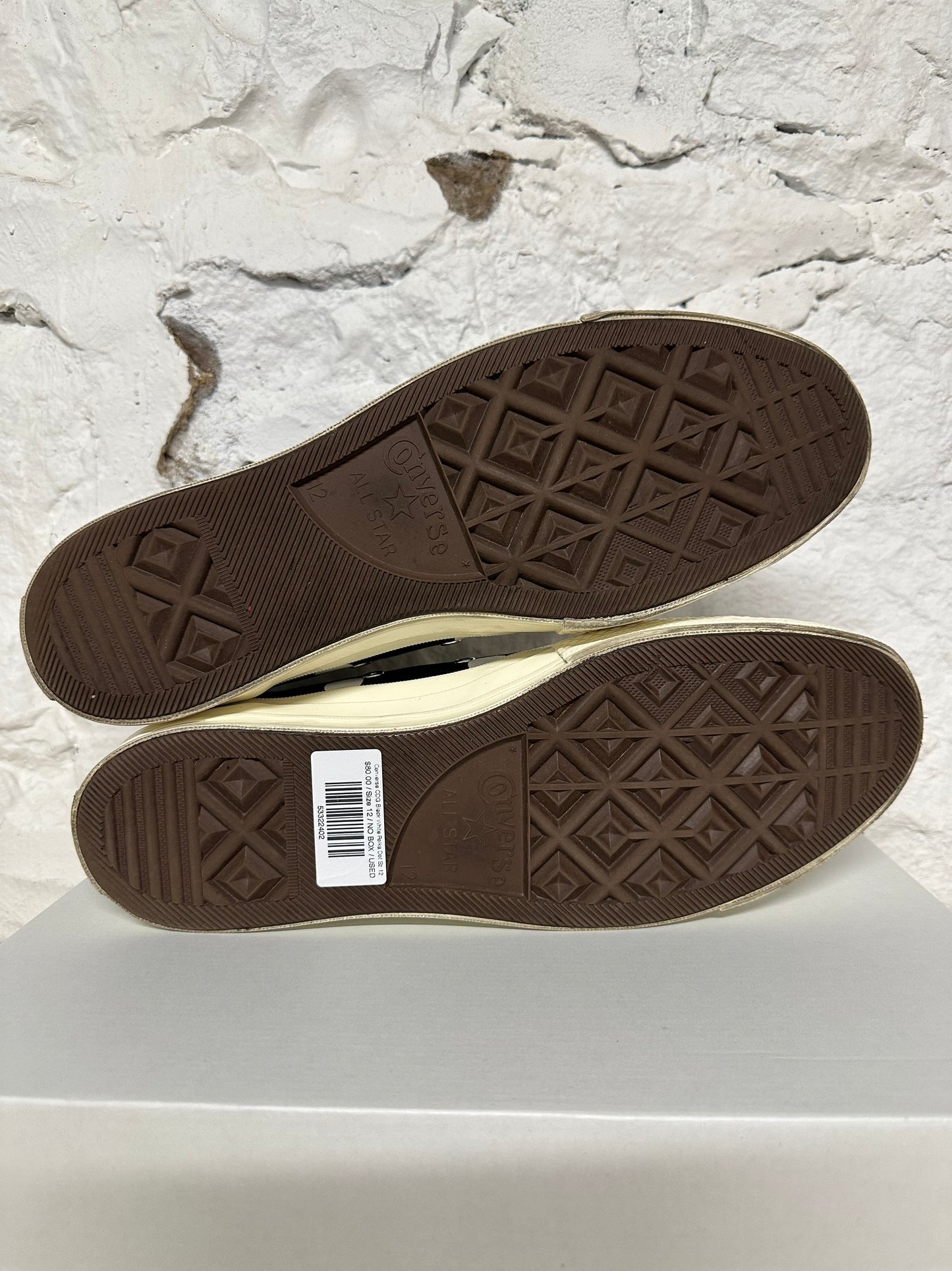 Converse Chuck Taylor All Star 70 Hi CDG Black White Polka Dot Sz 12