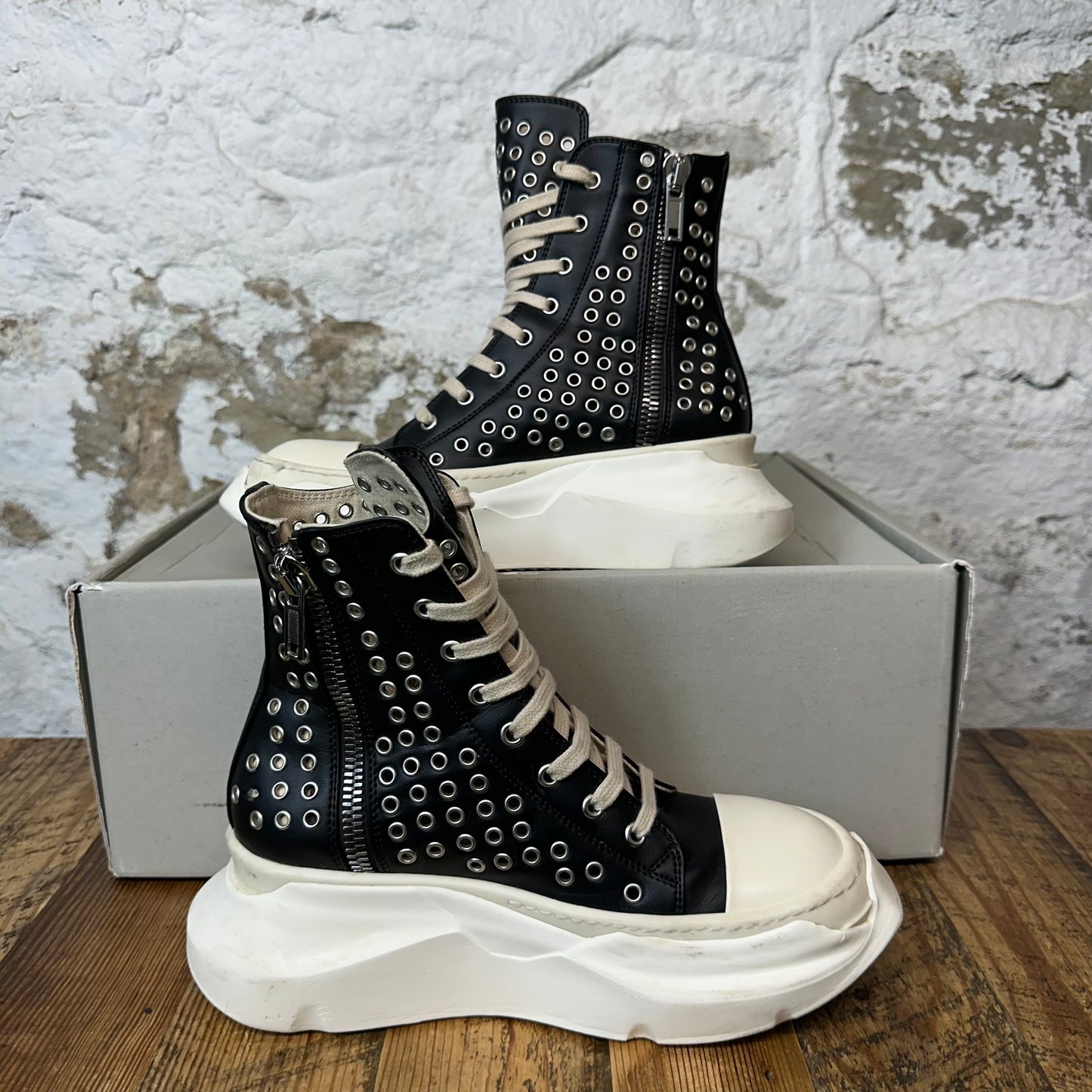 Rick Owens High Abstract Black Milk Sneaker Sz 5.5 (37.5)