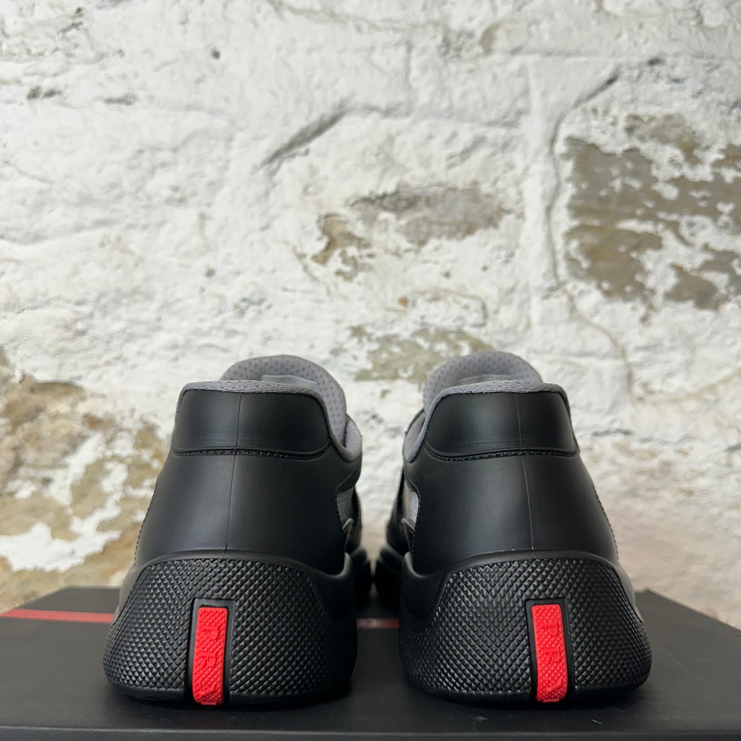 Prada Americas Cup Nero Rubber Sneaker Sz 11 (44) DS