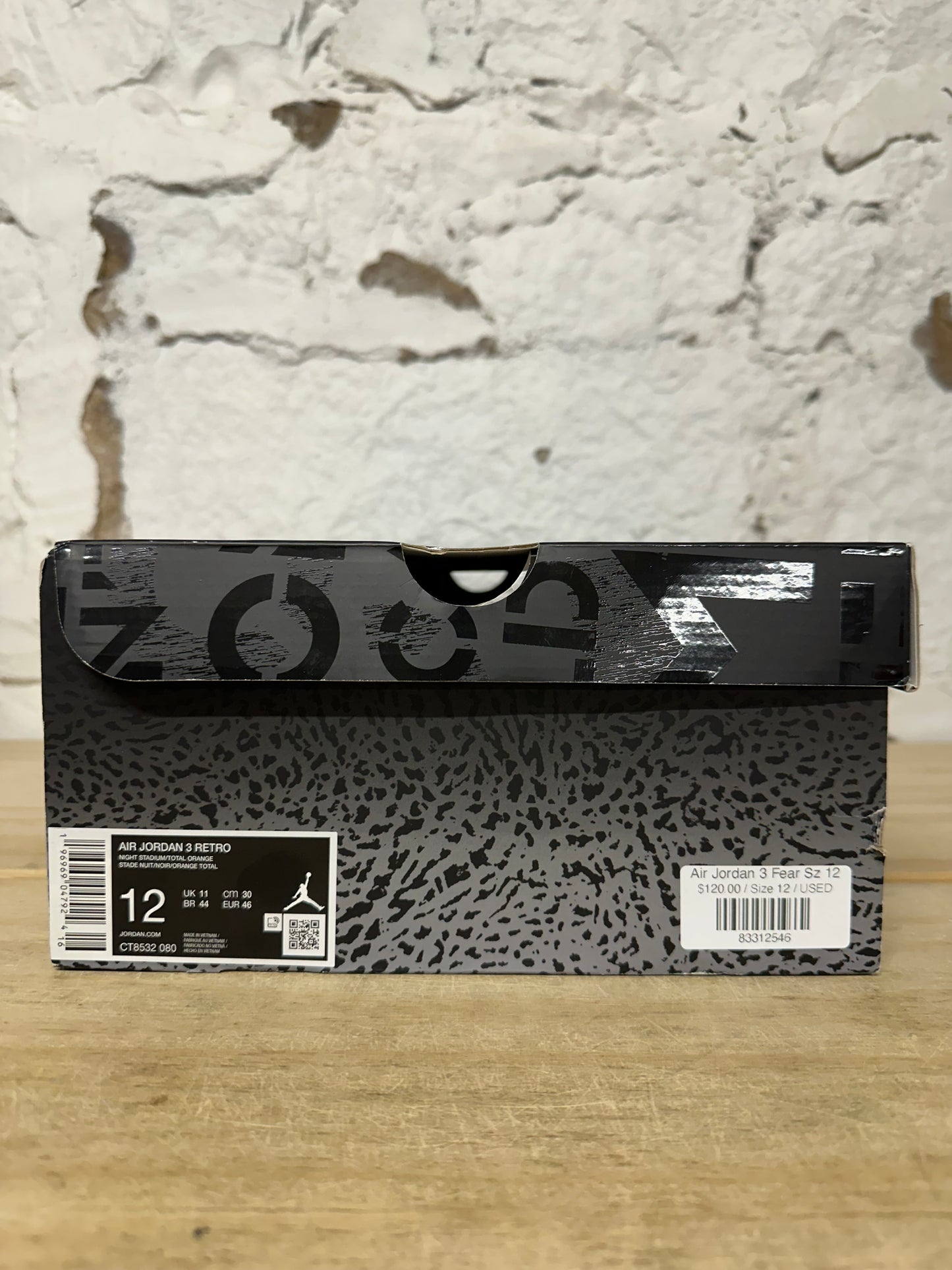 Air Jordan 3 Fear Sz 12