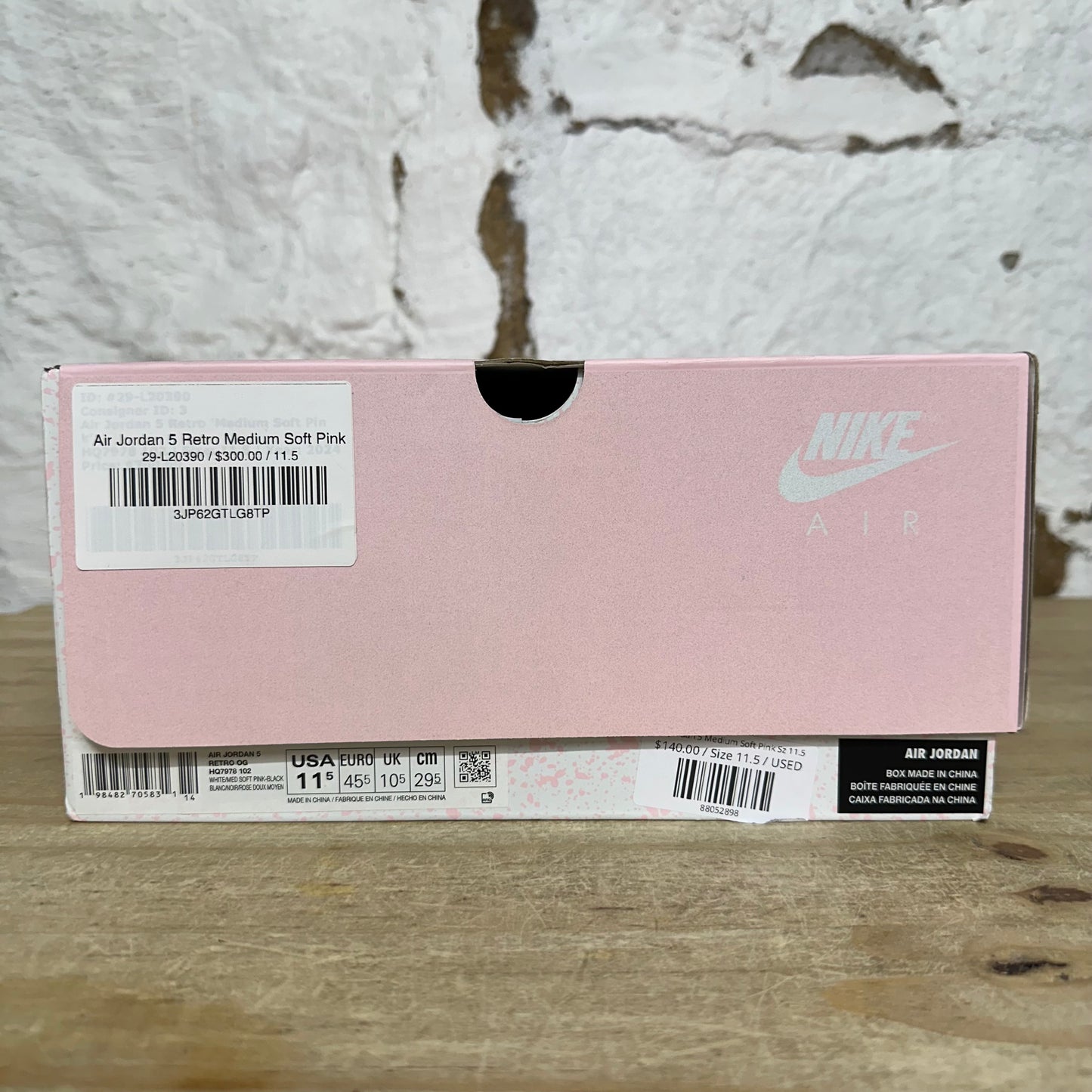 Air Jordan 5 Medium Soft Pink Sz 11.5
