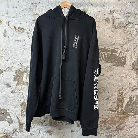 Chrome Hearts Sleeve Spell Hoodie Faded Black Sz XXL