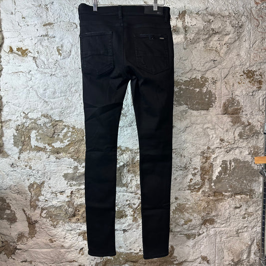 Amiri MX1 Silver Patch Black Denim Jeans Sz 32