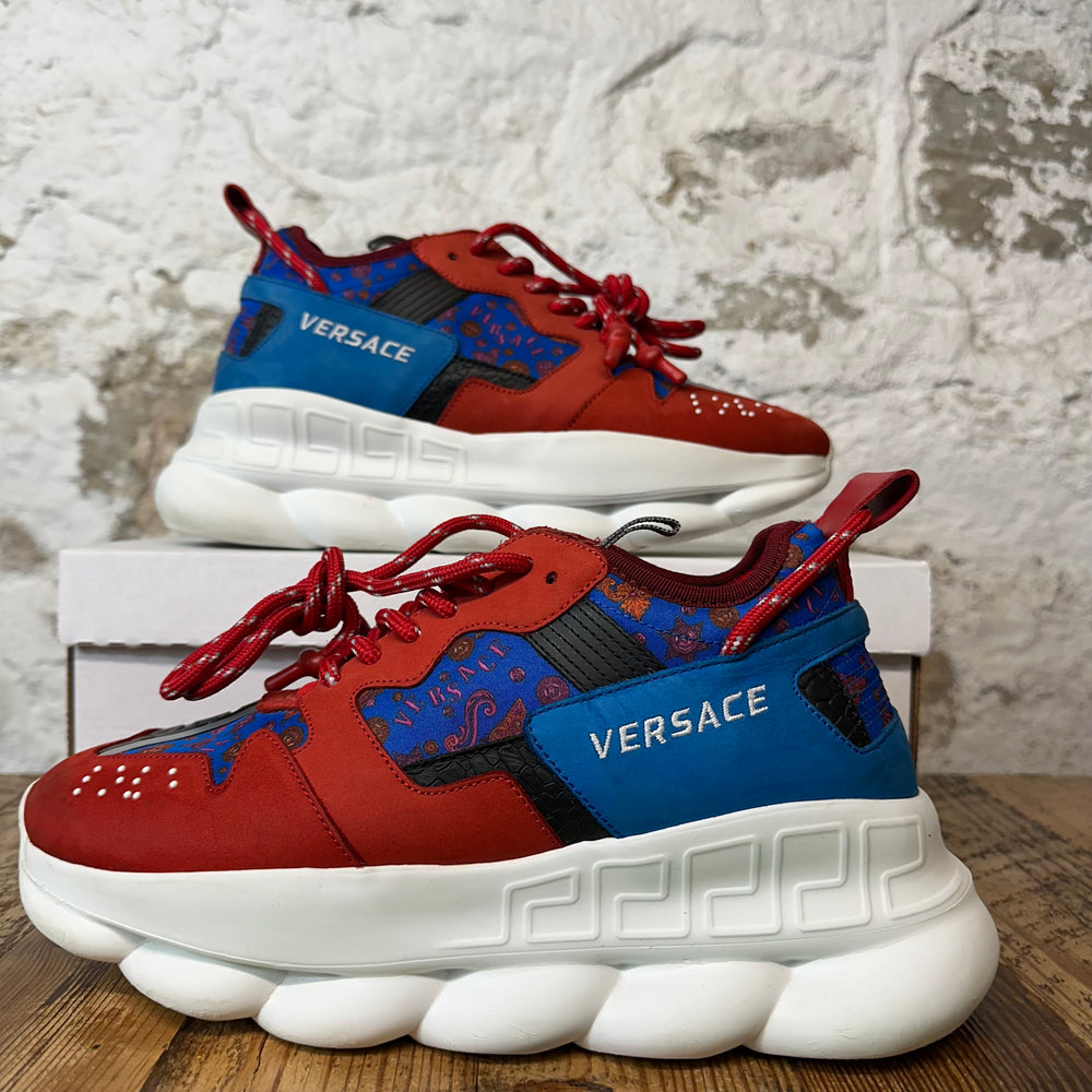 Versace Chain Reaction Blue Red White Sneaker Sz 8 (41)