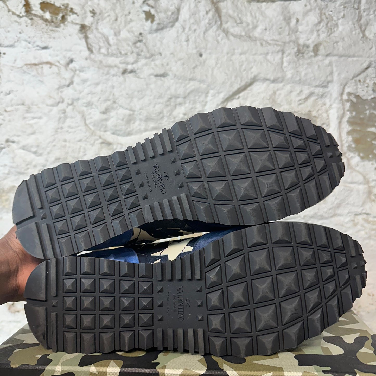 Valentino Blue Camo Rock Runner Sneaker Sz 13 (46)