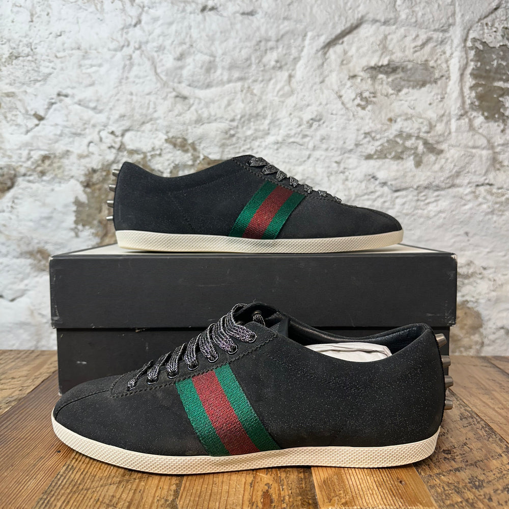 Gucci Bambi Web Black Glitter Stud Sneaker Sz 9.5
