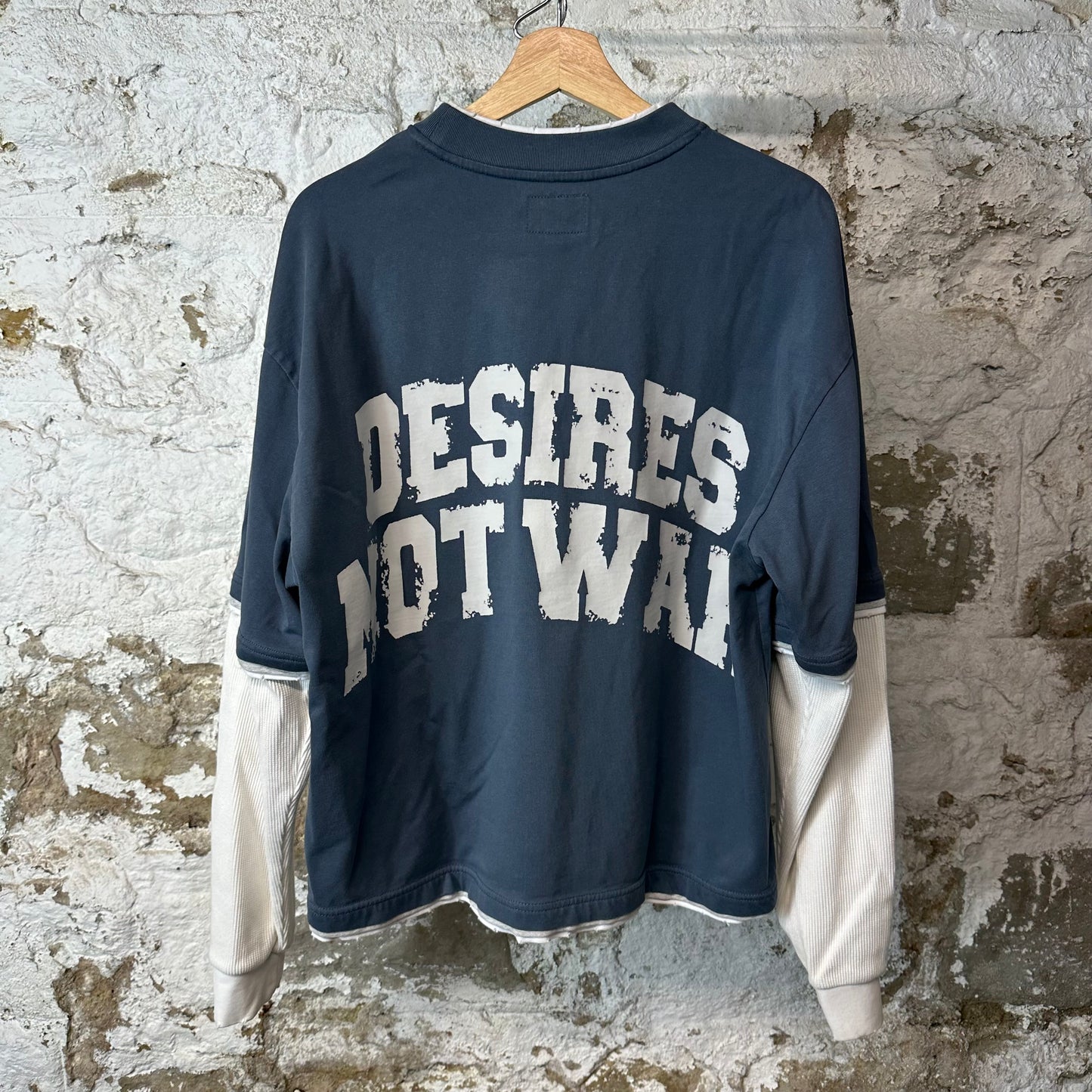 Bottega Desires War Blue Thermal Long Sleeve Sz M