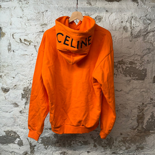Celine Hood Spell Orange Hoodie Sz L