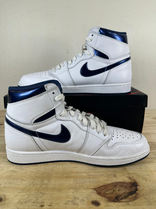 Air Jordan 1 High Metallic Navy Sz 11.5