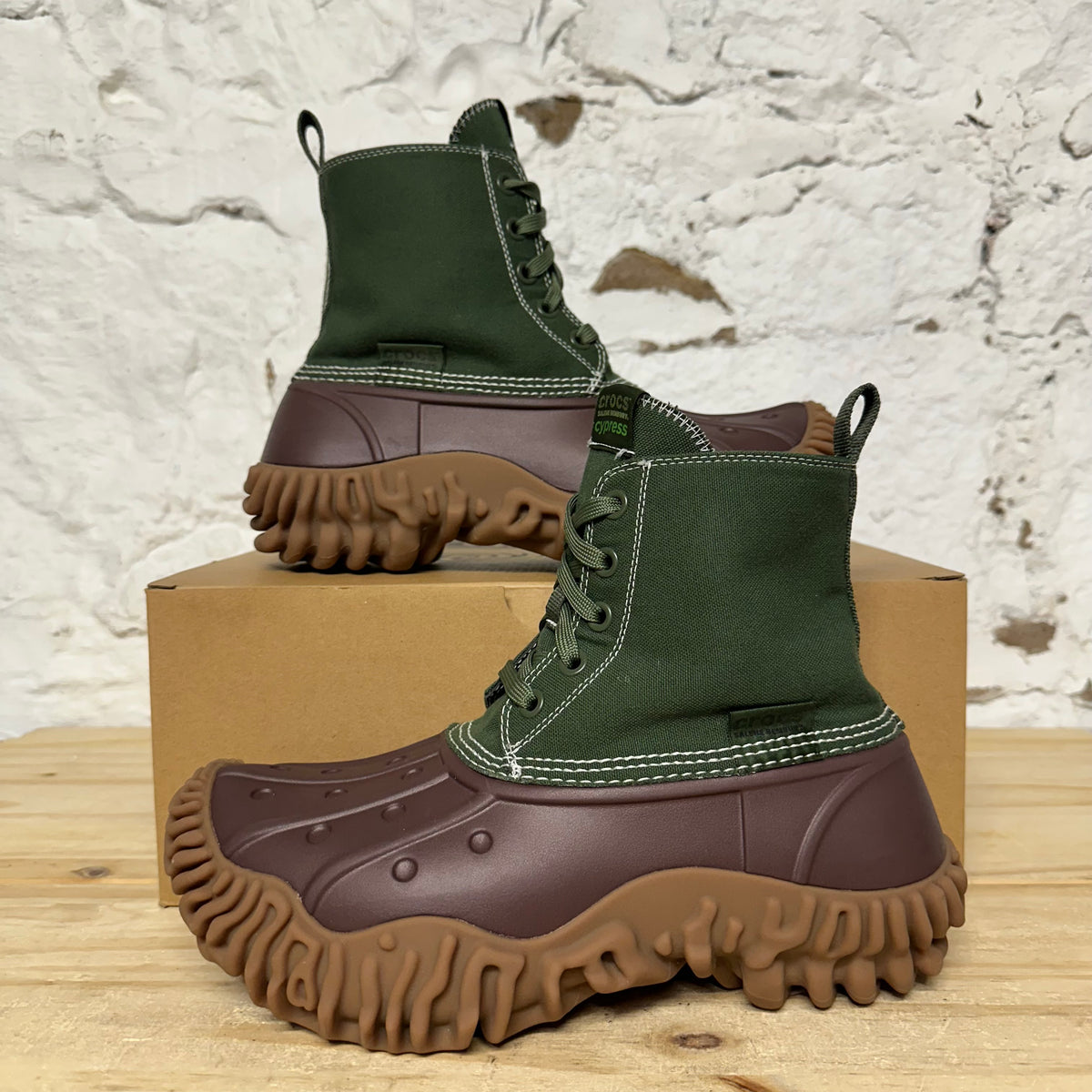 Crocs x Salehe Bembury Green Brown Boot Sz 8