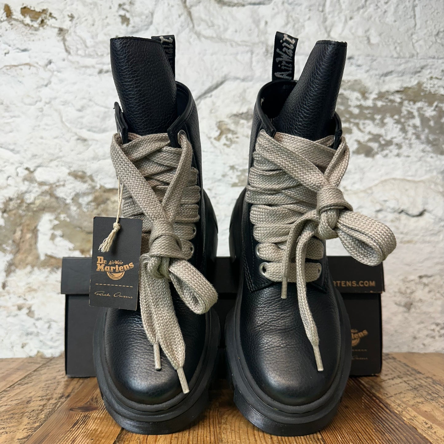 Rick Owens Dr Marten Jumbo Lace Black Sneaker Sz 8.5