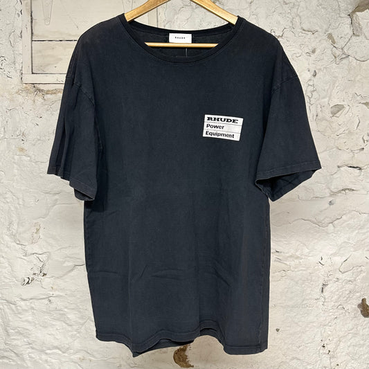 Rhude Power Equipment Black T-Shirt Sz S