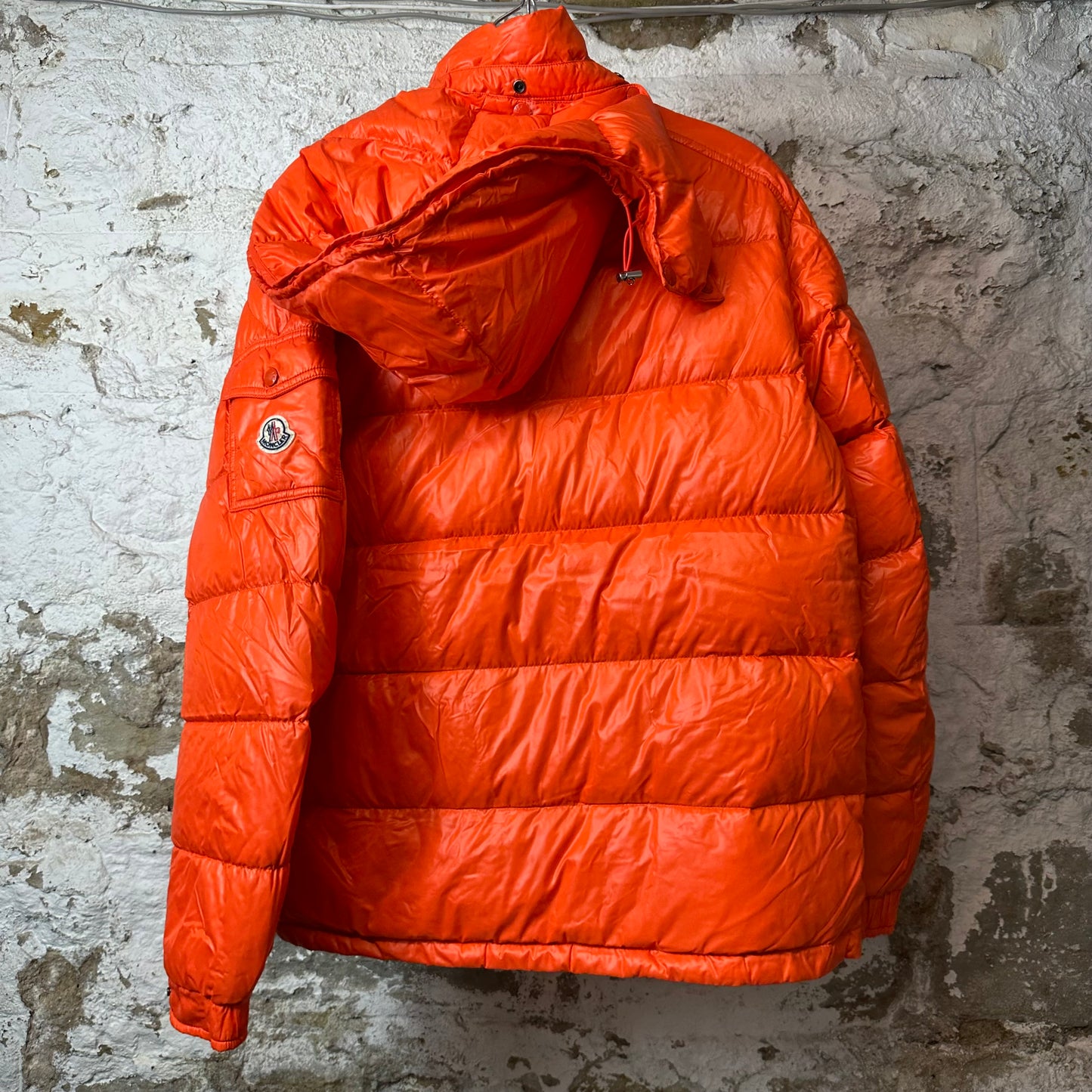 Moncler Maya Giubbotto Orange Puffer Jacket Sz L (5)