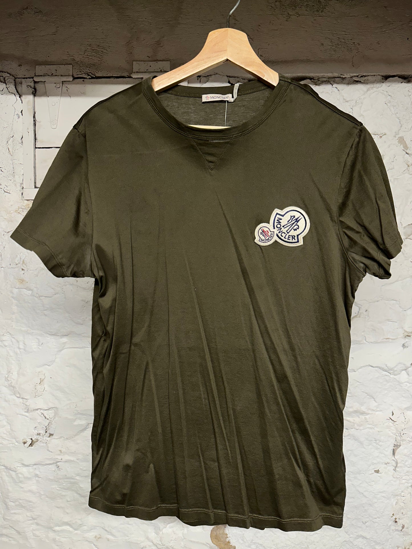 Moncler Olive Green T-Shirt Sz M