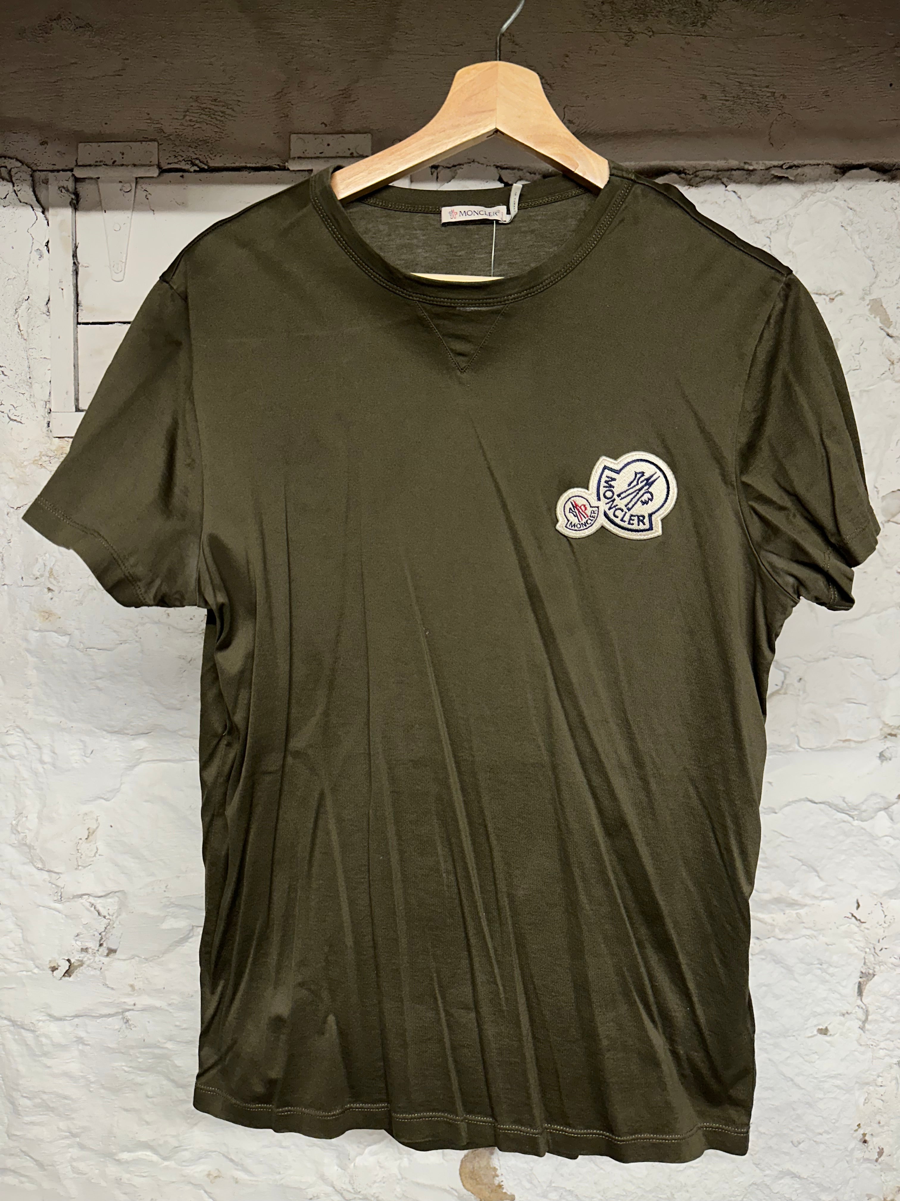 Moncler Olive Green T-Shirt Sz M