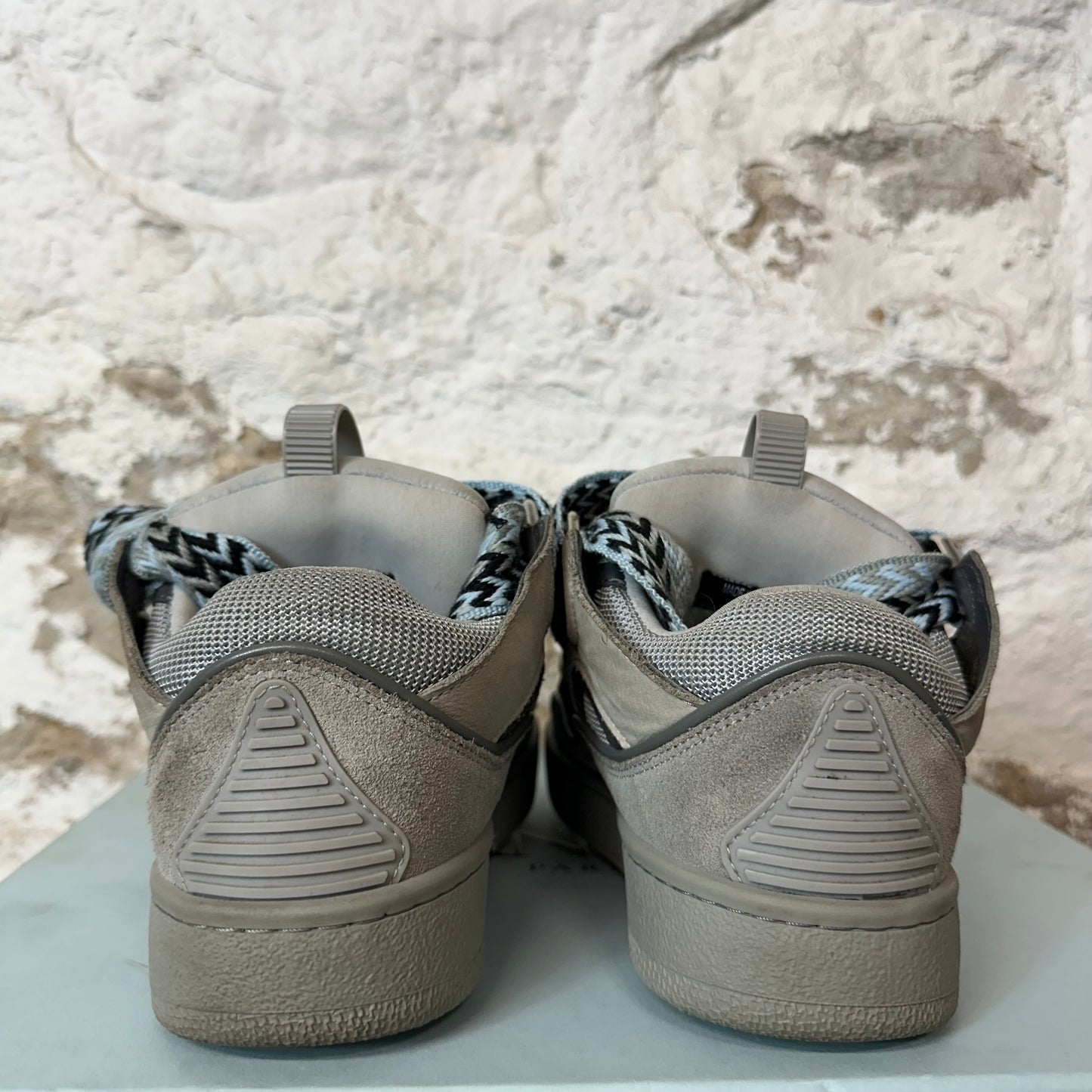 Lanvin Curb Blue Lace Grey Sneaker Sz 4.5 (36)