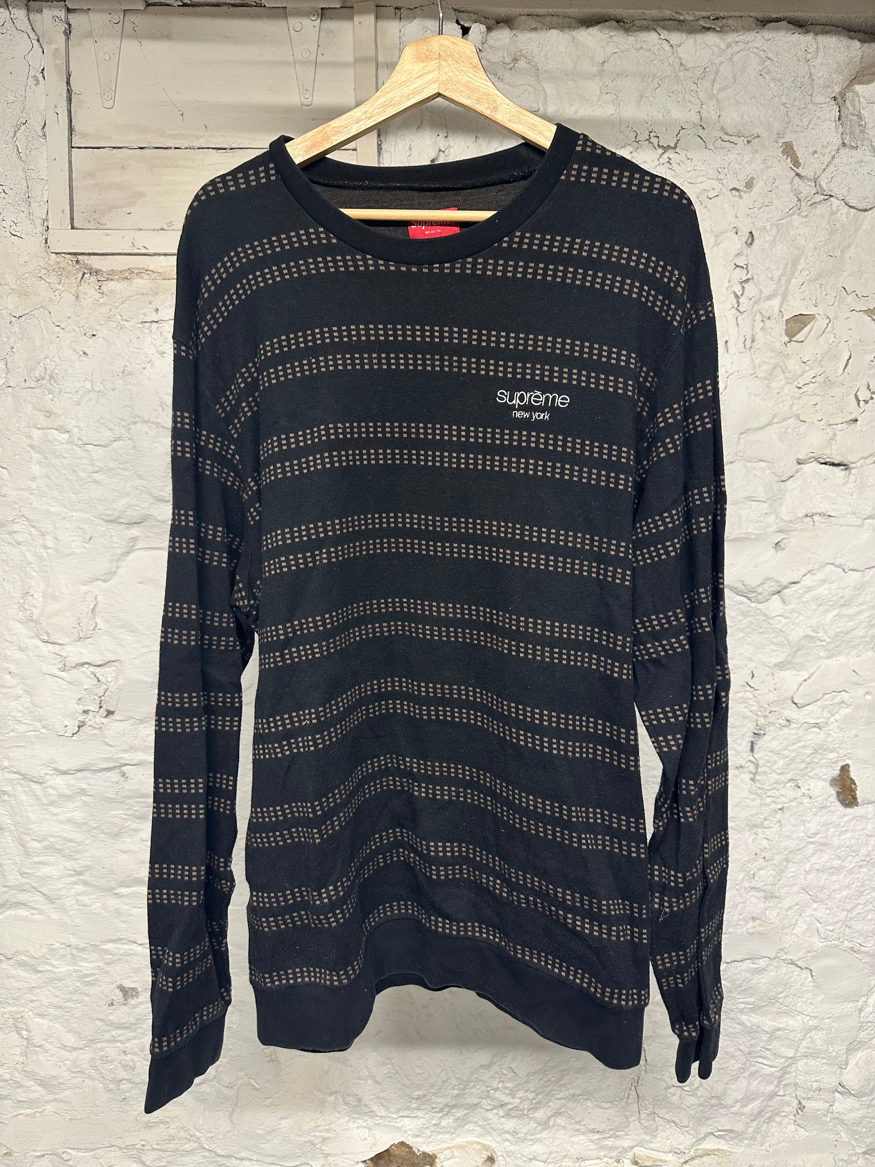 Supreme Black Brown Squares L/S T-Shirt Sz XL