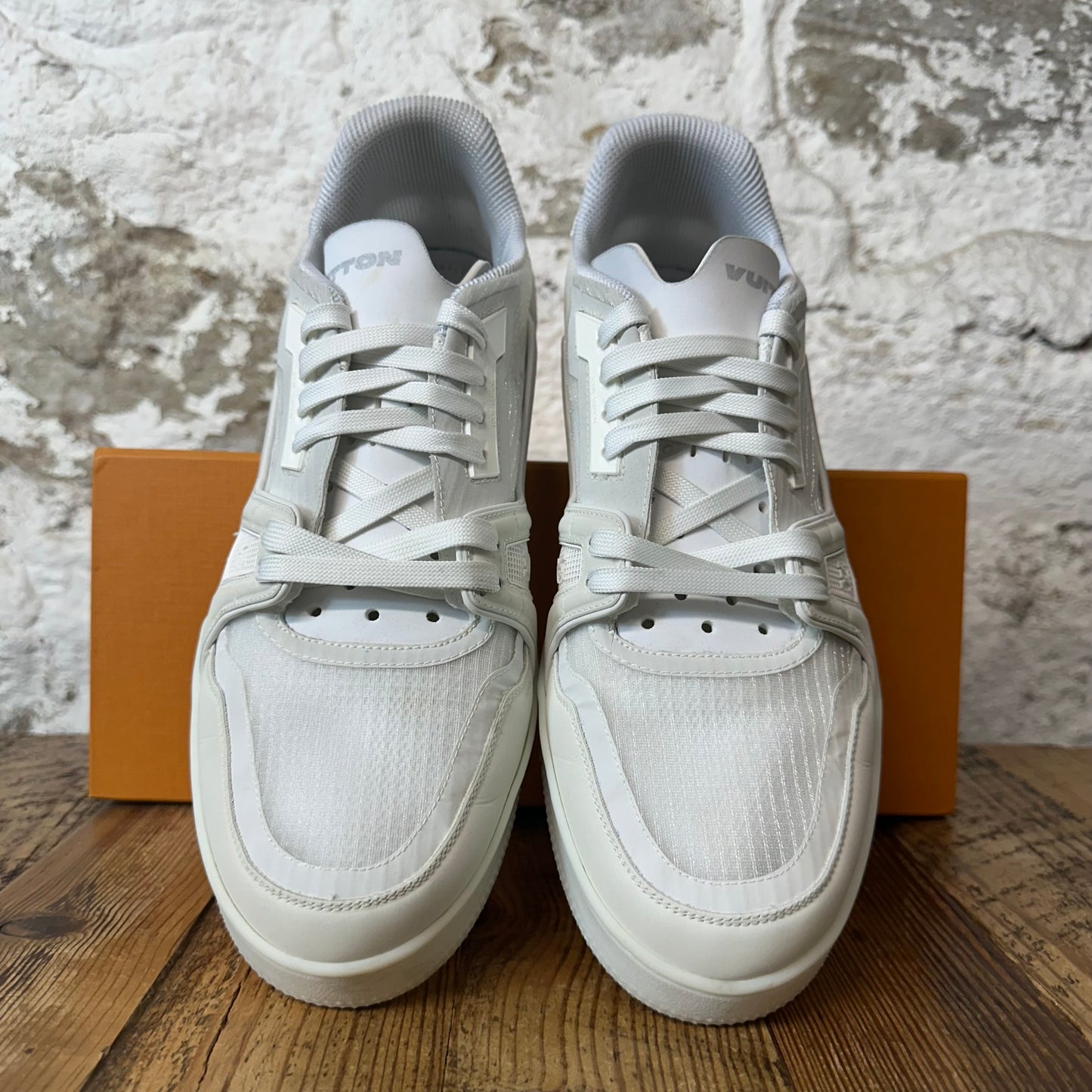Louis Vuitton Triple White Transluscent Trainer Sneaker Sz 11.5 (10LV)
