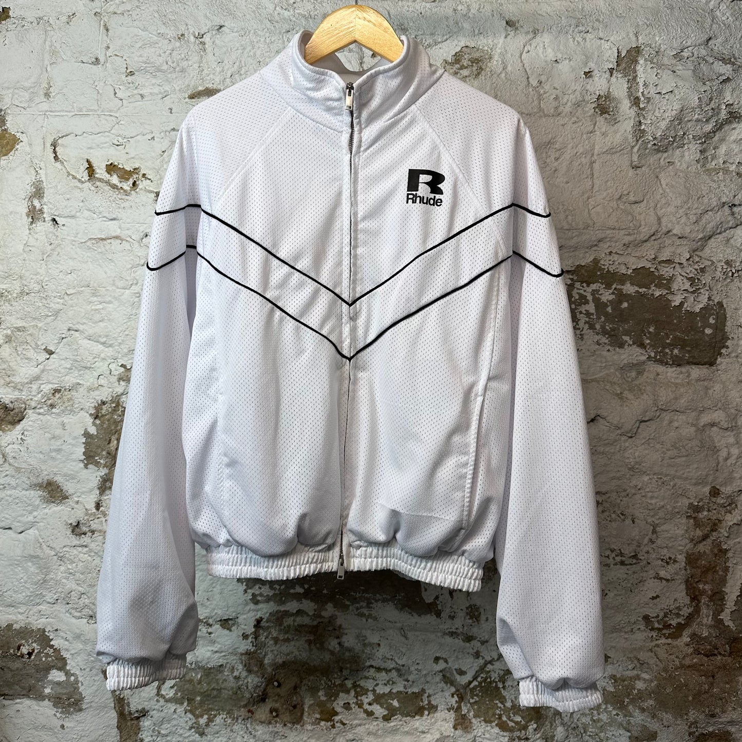 Rhude Piping Raglan Track Jacket White Sz S DS