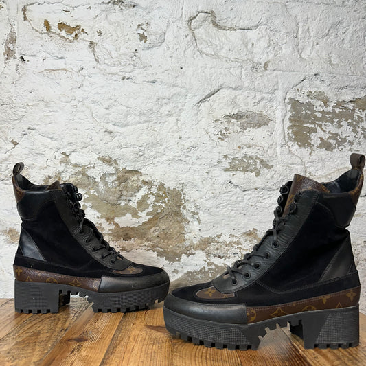 Louis Vuitton Black Brown Monogram Laureate Boot Sneaker Sz 9 (42)