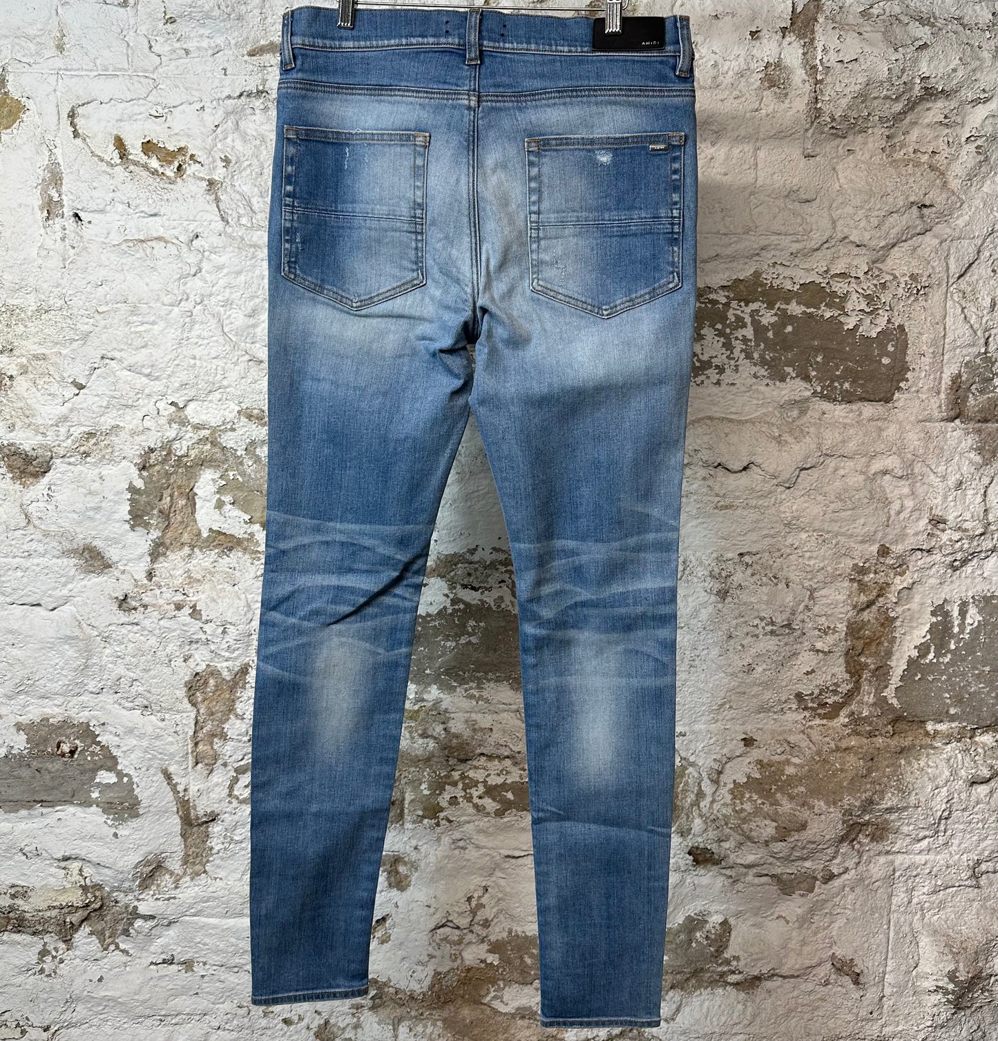 Amiri MX1 Aloha Patch Blue Denim Jeans Sz 34