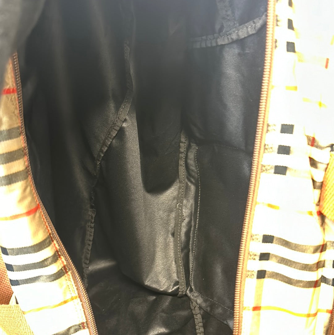 Burberry Plaid Packable Duffle Bag