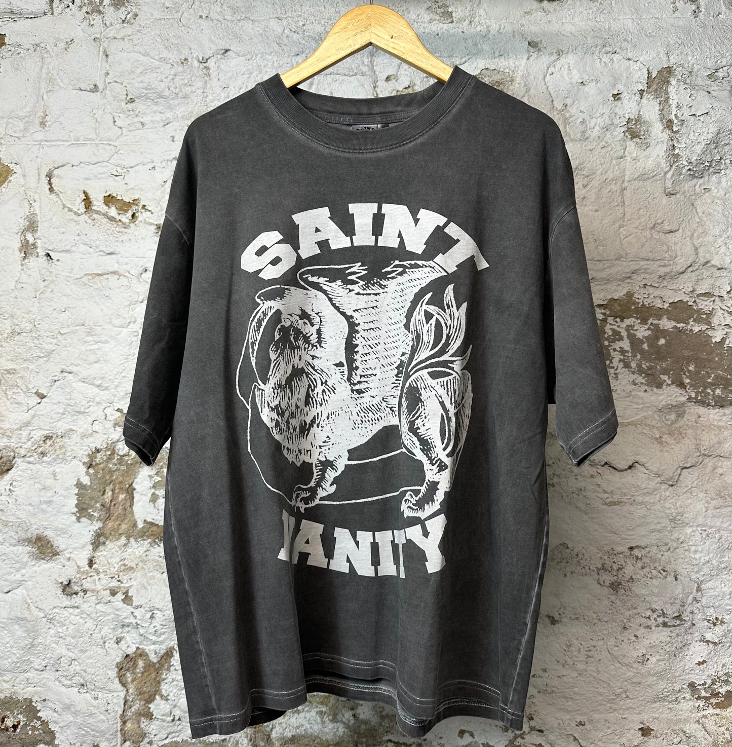 Saint Vanity White Griffin T-shirt Grey Sz L
