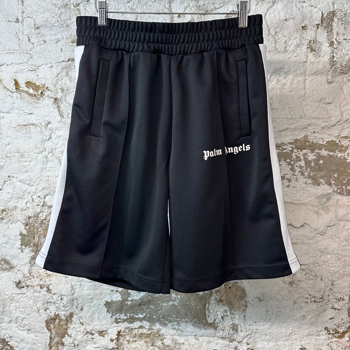 Palm Angels Black White Track Shorts Sz M