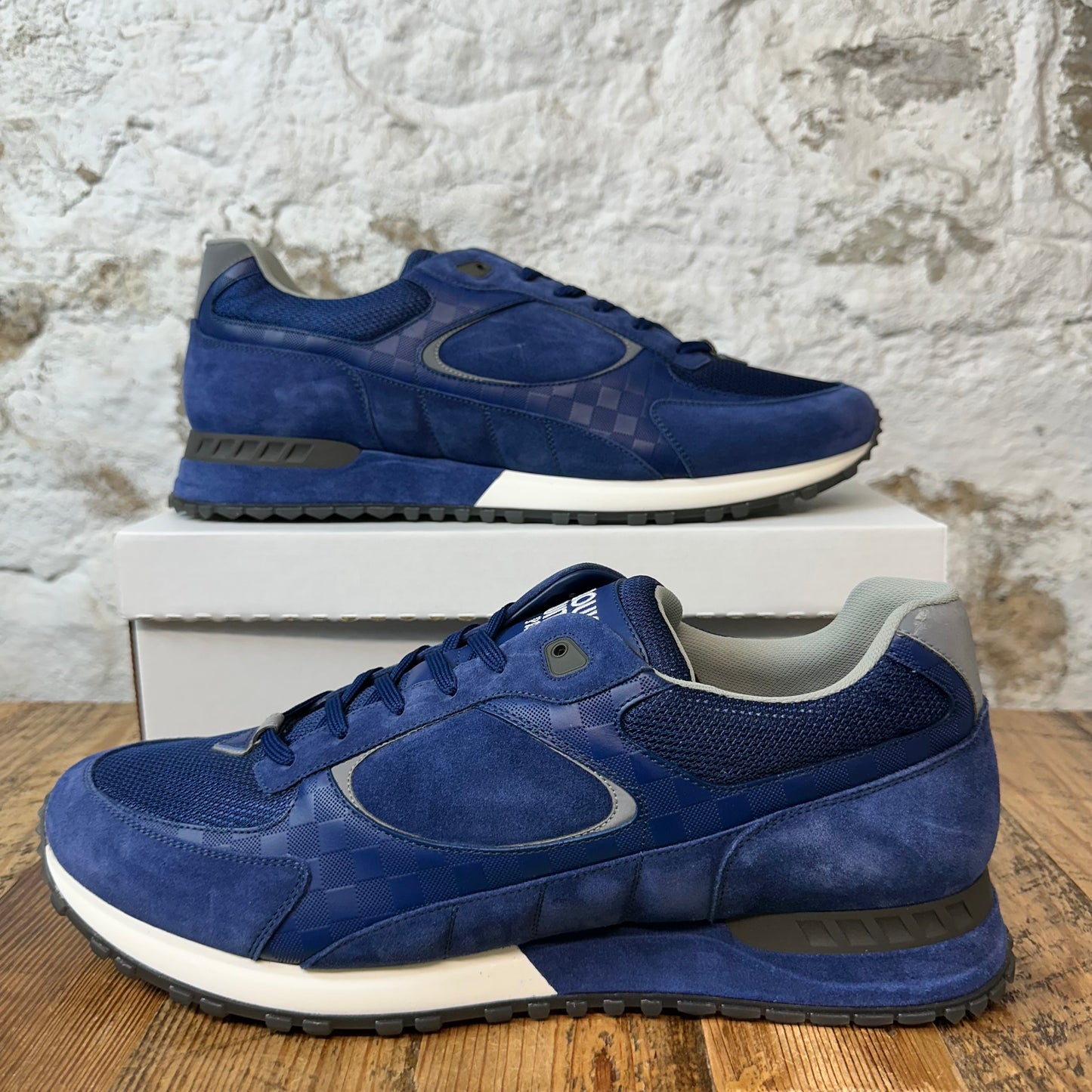 Louis Vuitton Blue Suede Runaway Sneaker Sz 13.5(12LV) DS No Box