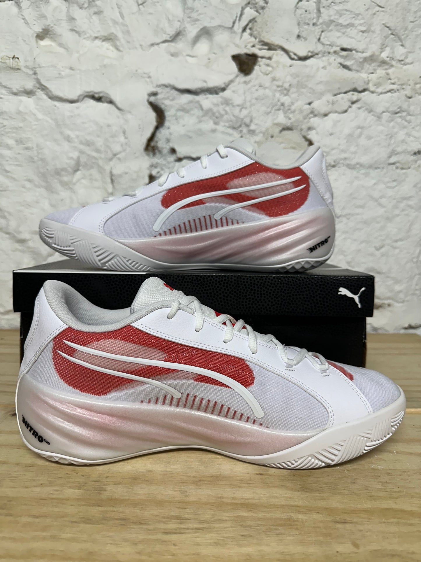 Puma All Pro Nitro White Red Sz 11.5 DS