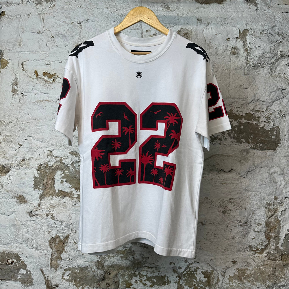 Amiri Black Red 22 Skater Logo T-shirt White Sz S
