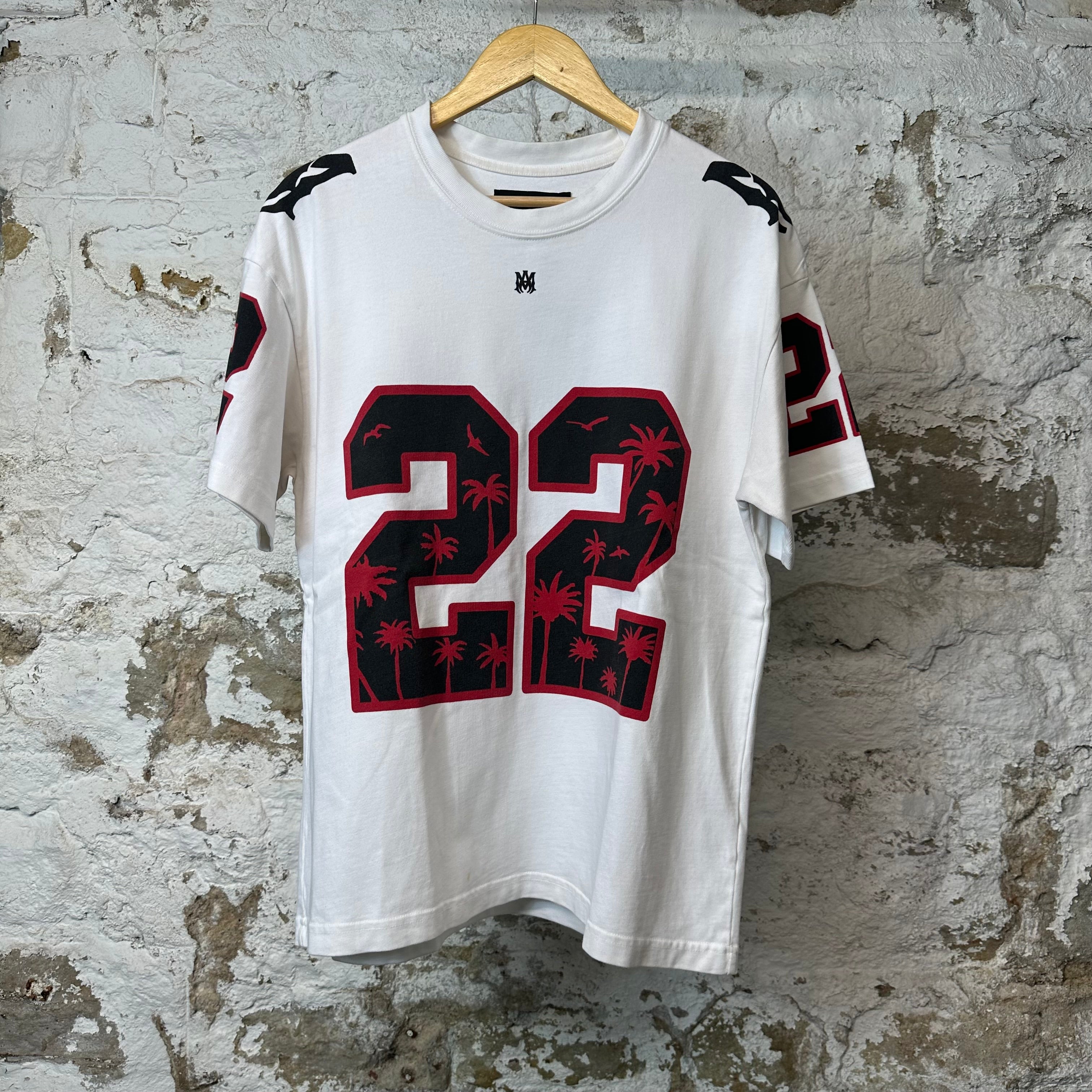 Amiri Black Red 22 Skater Logo T-shirt White Sz S