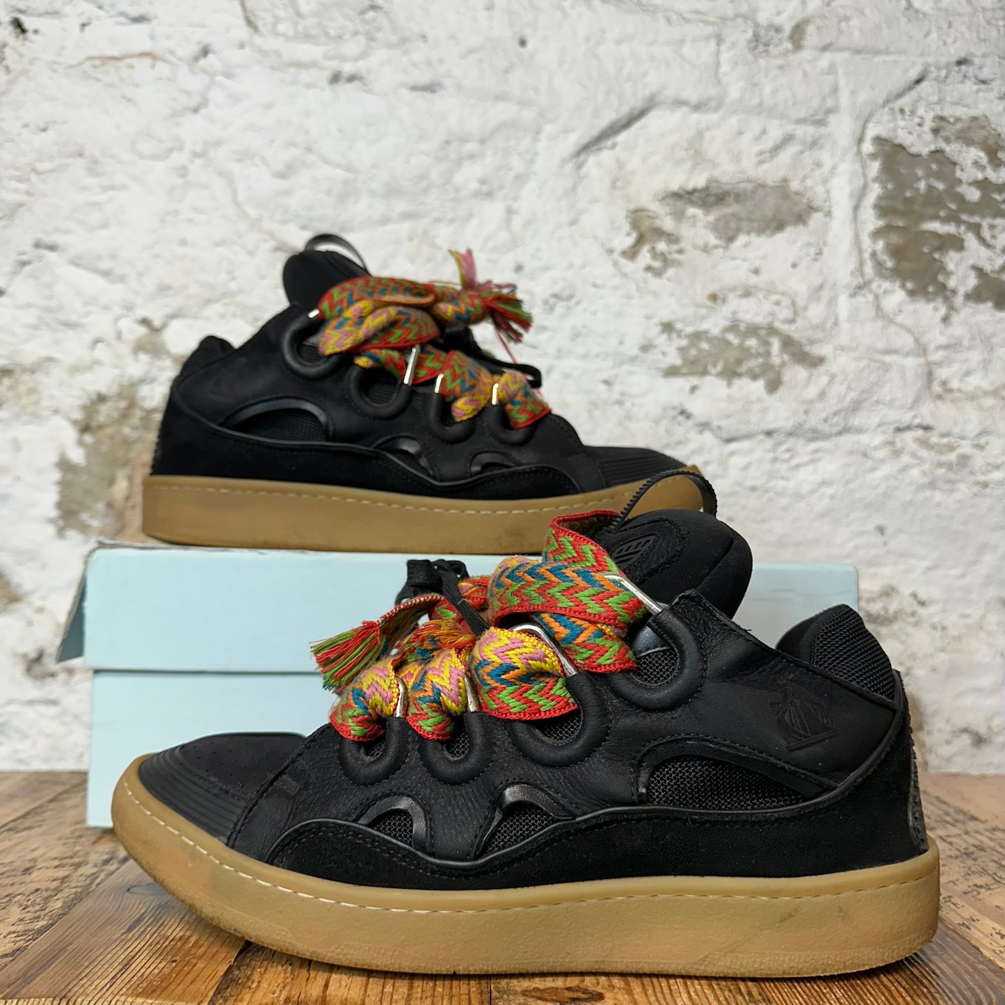 Lanvin Curb Multicolor Lace Black Sneaker Sz 11 (44)