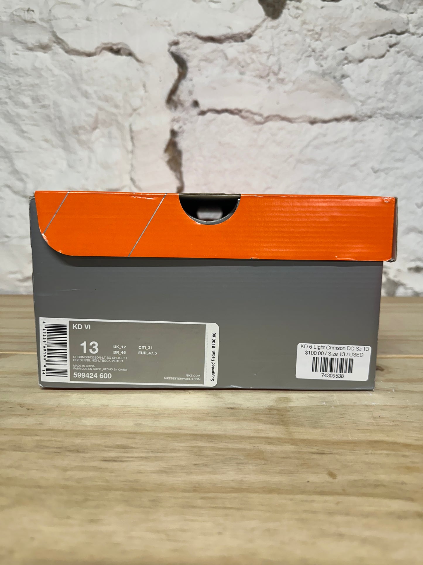 Nike KD 6 Light Crimson DC Sz 13