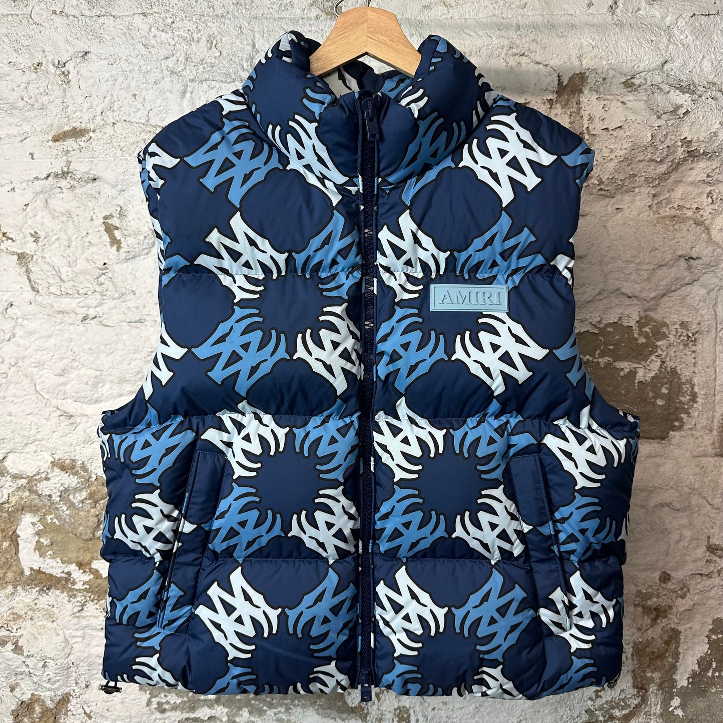 Amiri Spiral MA Puffer Vest Blue Sz L