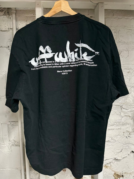 Off-White Painted Black T-Shirt Sz S