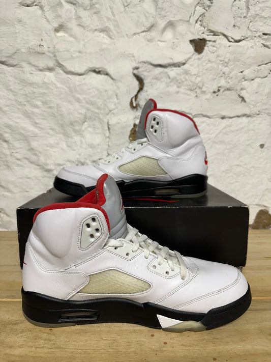 Air Jordan 5 Fire Red Silver Tongue Sz 10