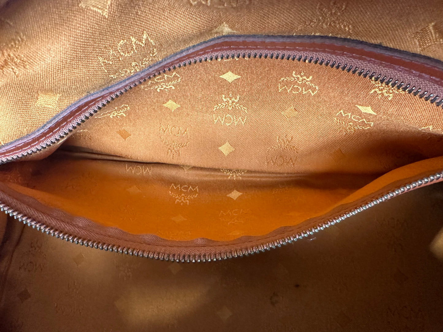 MCM Cognac Boston Bag