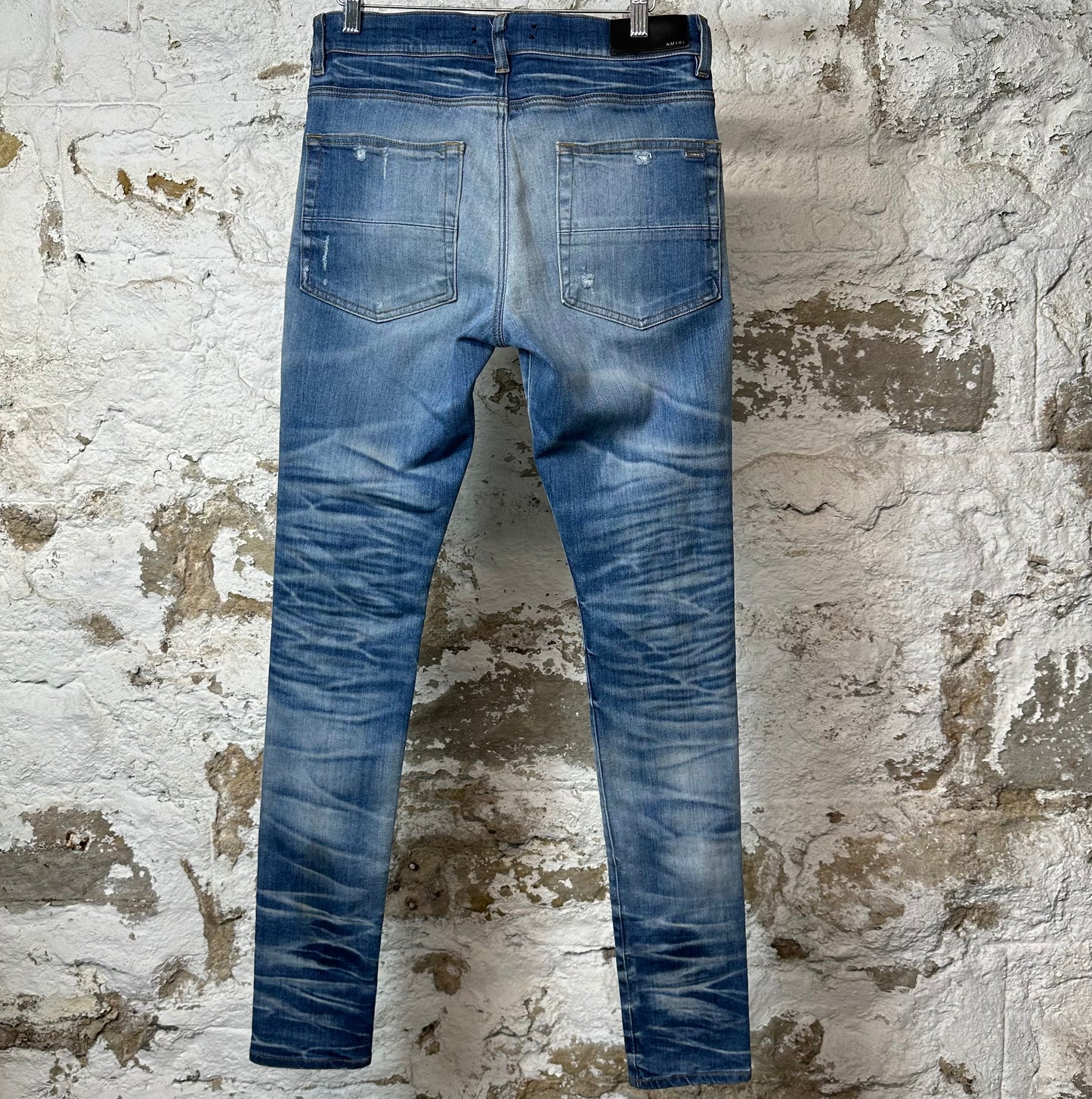 Amiri Plain Blue Honeycomb Denim Jeans Sz 31