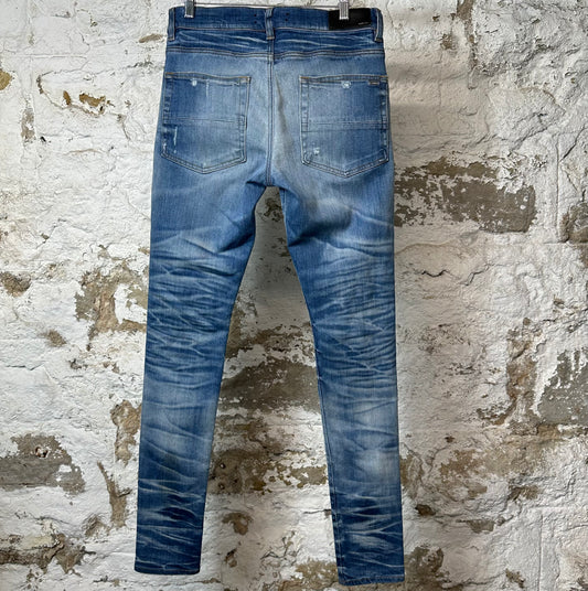 Amiri Plain Blue Honeycomb Denim Jeans Sz 31